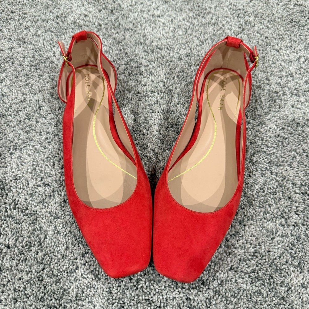 Cole Haan Red Suede Slingback Flats